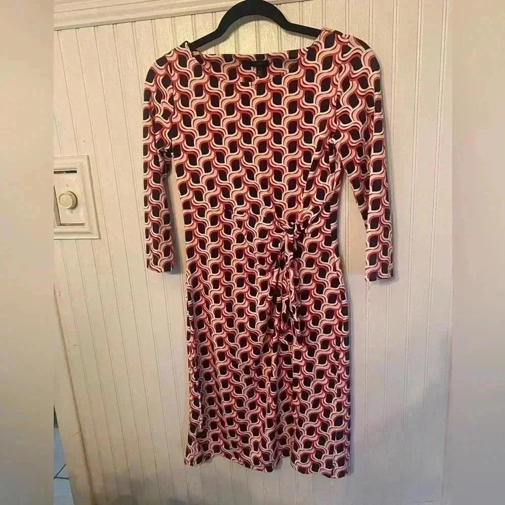 Talbots Side Tie Swirl Print sheath dress